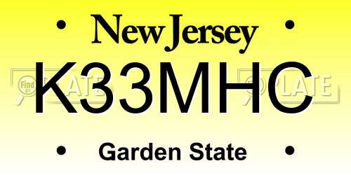 K33MHC New Jersey License Plate