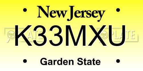 K33MXU New Jersey License Plate