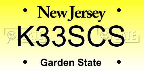 K33SCS New Jersey License Plate