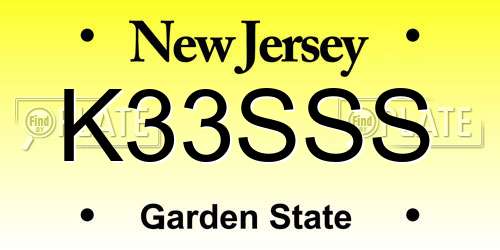 K33SSS New Jersey License Plate