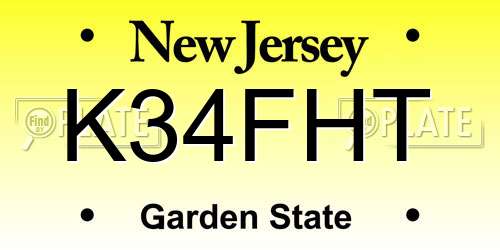 K34FHT New Jersey License Plate