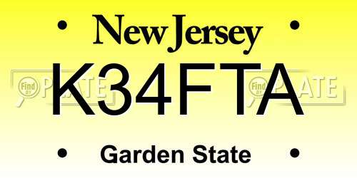 K34FTA New Jersey License Plate