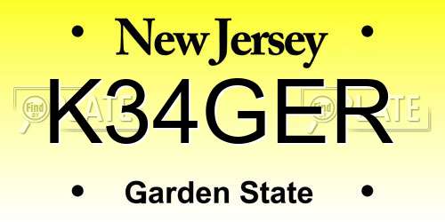 K34GER New Jersey License Plate