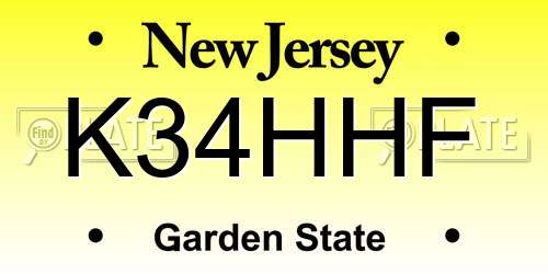 K34HHF New Jersey License Plate