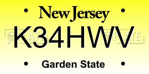 K34HWV New Jersey License Plate