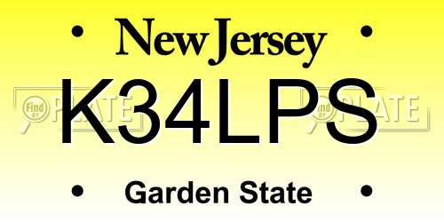K34LPS New Jersey License Plate