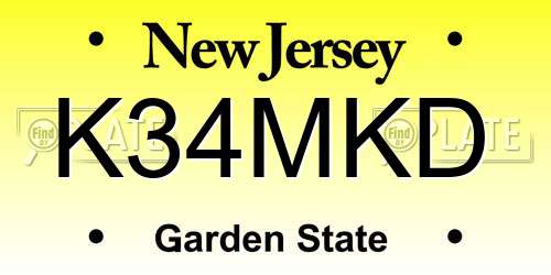 K34MKD New Jersey License Plate