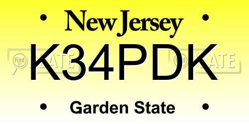 K34PDK New Jersey License Plate