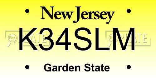 K34SLM New Jersey License Plate