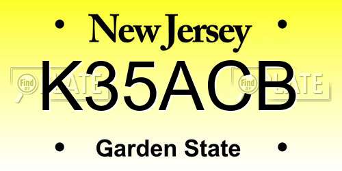 K35ACB New Jersey License Plate