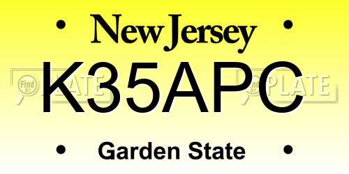 K35APC New Jersey License Plate