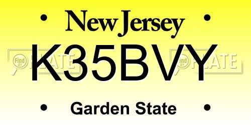 K35BVY New Jersey License Plate
