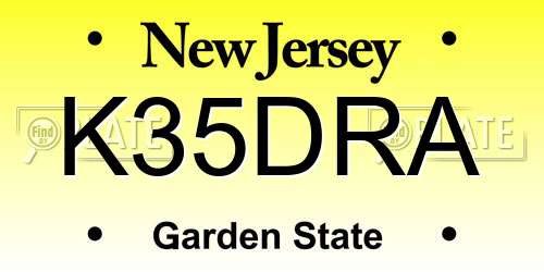 K35DRA New Jersey License Plate