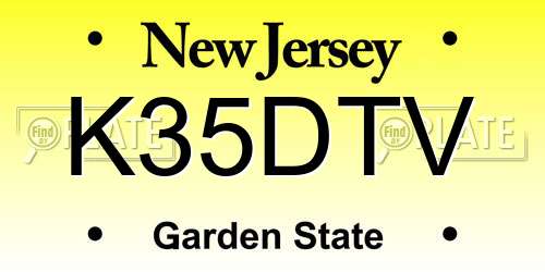 K35DTV New Jersey License Plate