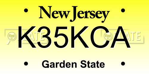 K35KCA New Jersey License Plate