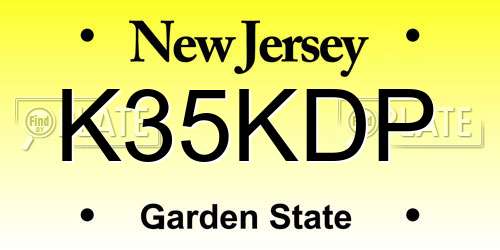 K35KDP New Jersey License Plate