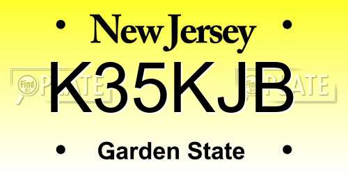 K35KJB New Jersey License Plate