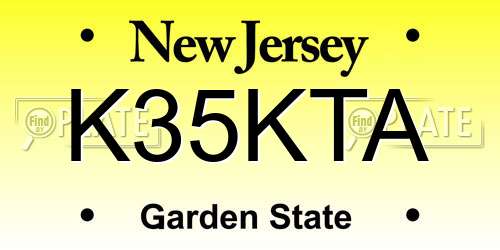 K35KTA New Jersey License Plate