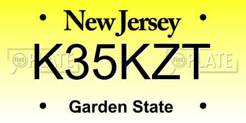 K35KZT New Jersey License Plate