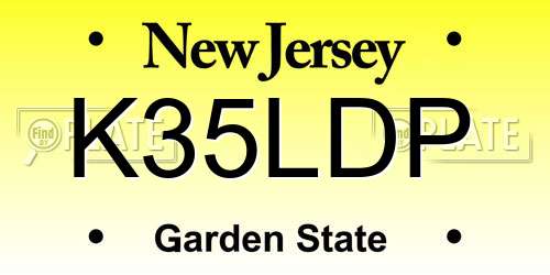 K35LDP New Jersey License Plate