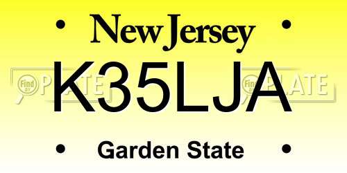 K35LJA New Jersey License Plate