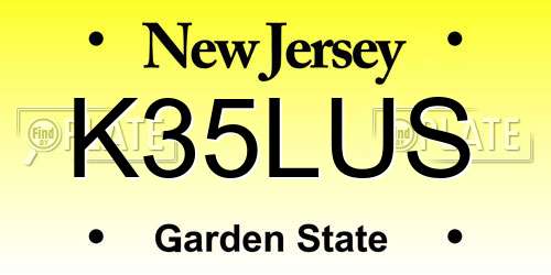 K35LUS New Jersey License Plate