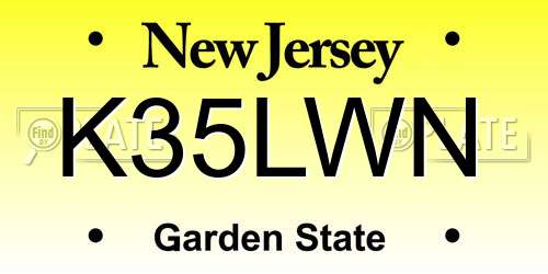 K35LWN New Jersey License Plate
