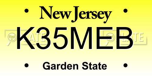 K35MEB New Jersey License Plate