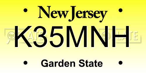 K35MNH New Jersey License Plate