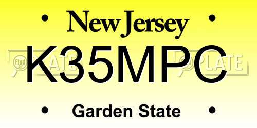 K35MPC New Jersey License Plate
