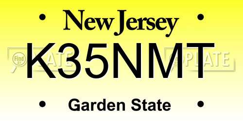 K35NMT New Jersey License Plate