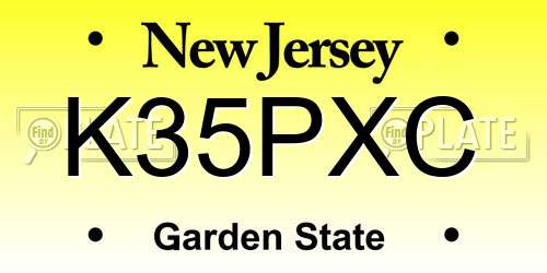 K35PXC New Jersey License Plate