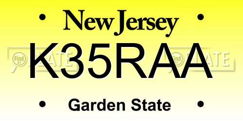K35RAA New Jersey License Plate