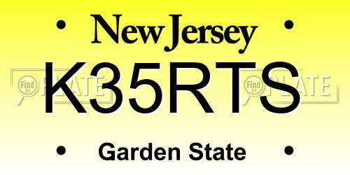 K35RTS New Jersey License Plate