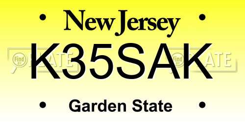 K35SAK New Jersey License Plate