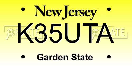 K35UTA New Jersey License Plate