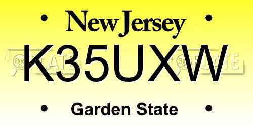 K35UXW New Jersey License Plate