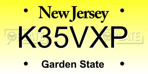 K35VXP New Jersey License Plate