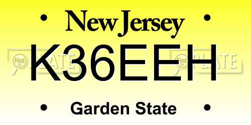 K36EEH New Jersey License Plate