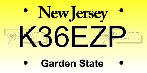 K36EZP New Jersey License Plate