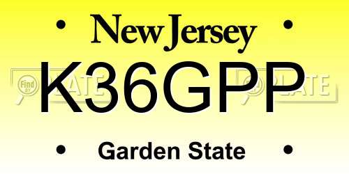 K36GPP New Jersey License Plate