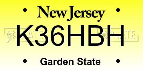 K36HBH New Jersey License Plate