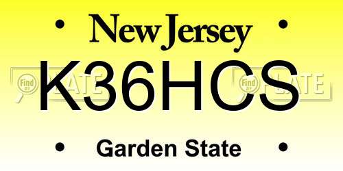 K36HCS New Jersey License Plate