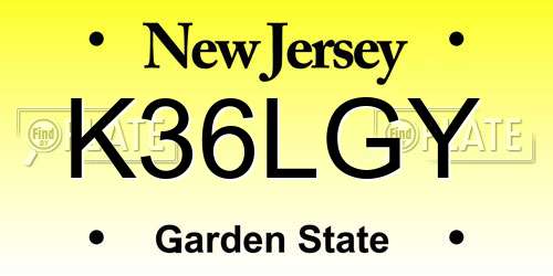 K36LGY New Jersey License Plate