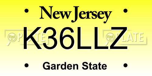 K36LLZ New Jersey License Plate