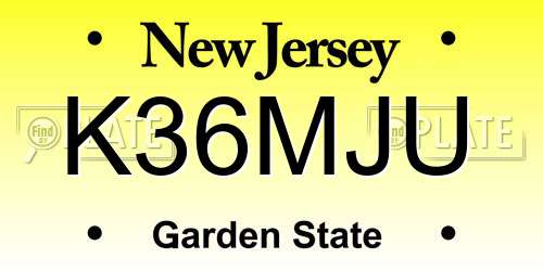 K36MJU New Jersey License Plate