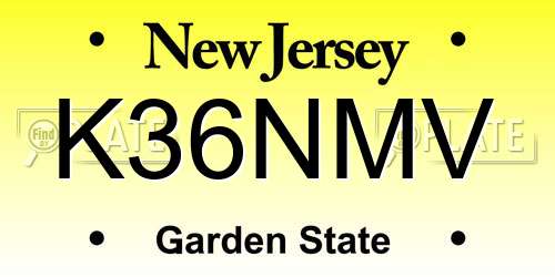 K36NMV New Jersey License Plate