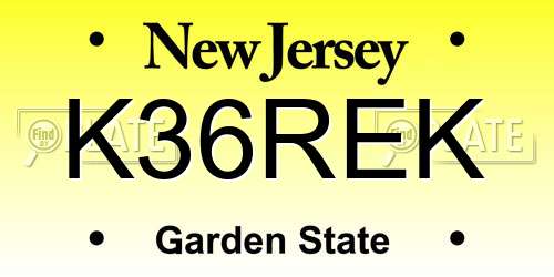 K36REK New Jersey License Plate