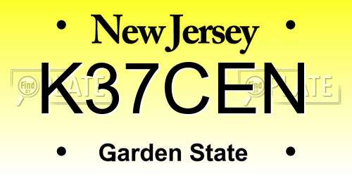 K37CEN New Jersey License Plate