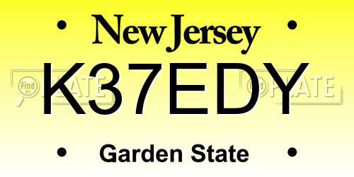 K37EDY New Jersey License Plate